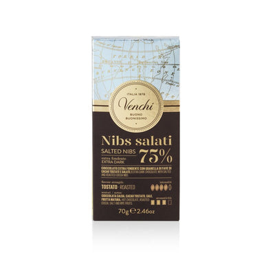 Extra Dark Salted Nibs Chocolate Bar 70G