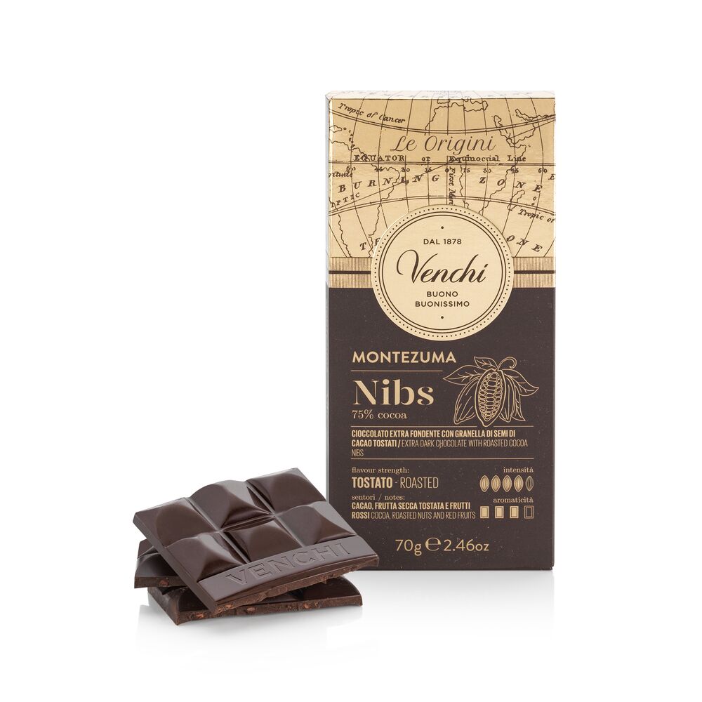 Montezuma 75% Nibs Chocolate Bar 70G