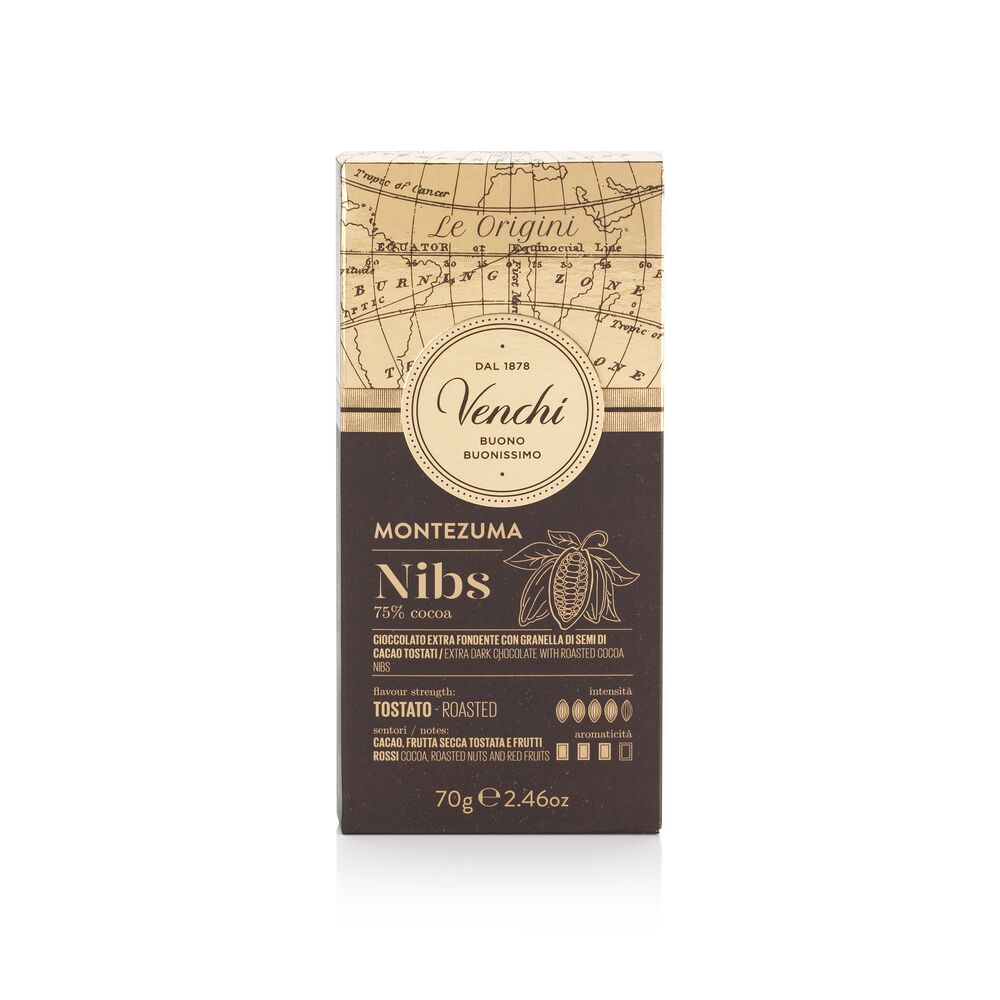 Montezuma 75% Nibs Chocolate Bar 70G