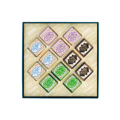 Baroque Blue Square Box with 12pcs Cremino