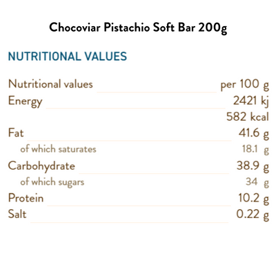 Chocoviar Pistachio Soft Bar 200G