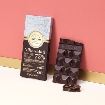 Extra Dark Salted Nibs Chocolate Bar 70G