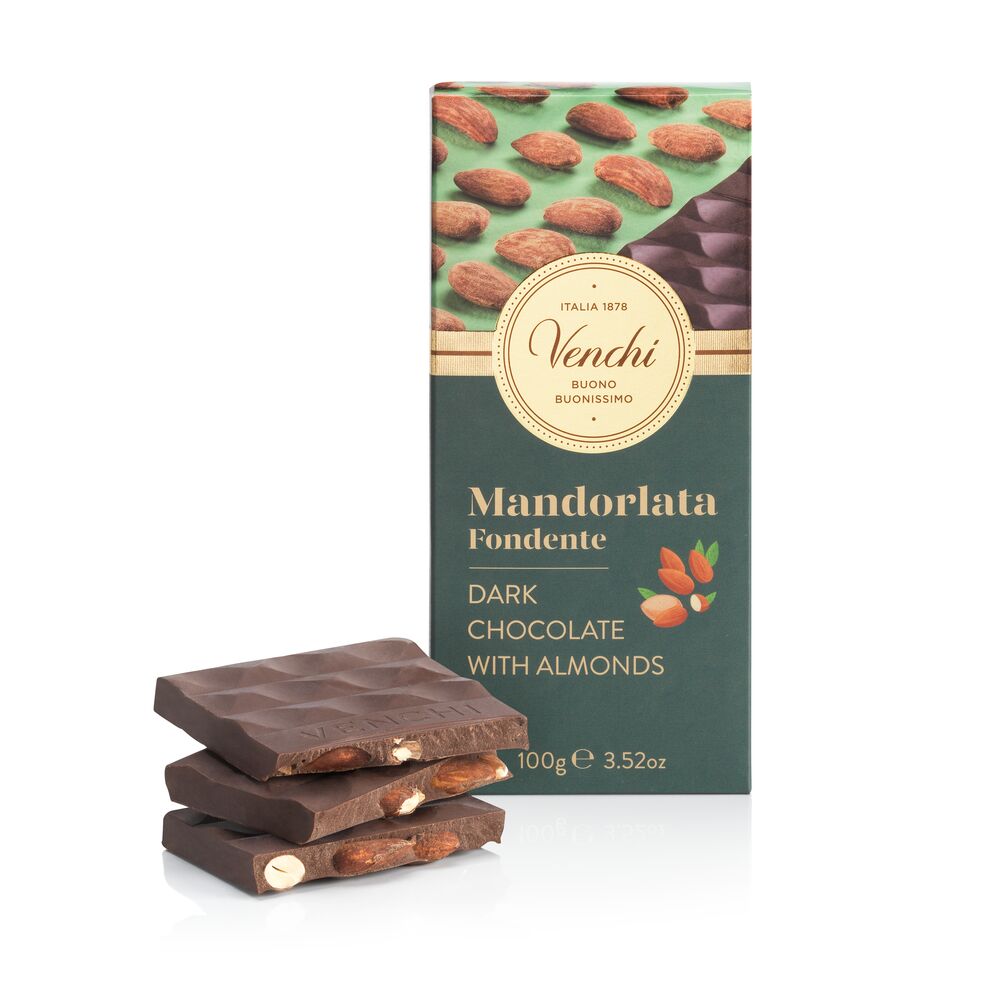 Dark Chocolate Bar with Toasted Almonds 100G